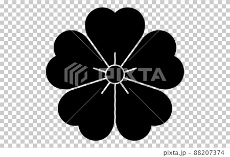 Japanese Family Crest Cherry Blossoms - Stock Illustration [88207374 