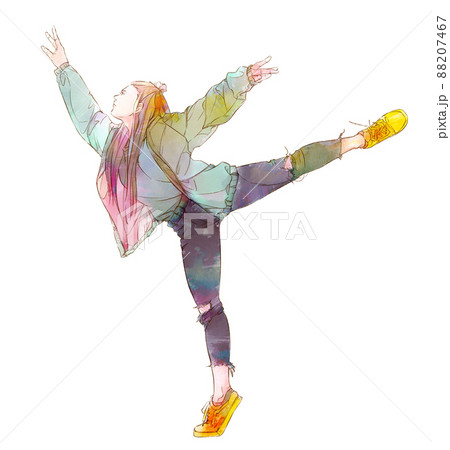 Hip Hop Women Dancing Ballet Stock Illustration