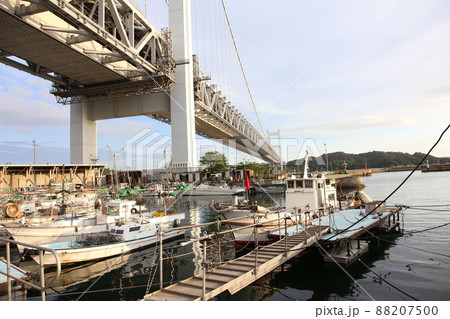 下津井港　下津井漁港　瀬戸大橋　岡山県倉敷 瀬戸内海 88207500