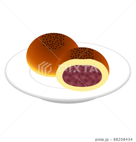 あんパン 単品と断面 お皿 88208434