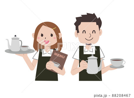 喫茶店　定員　上半身 88208467