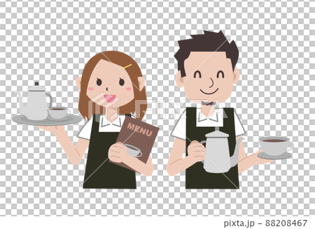喫茶店　定員　上半身 88208467