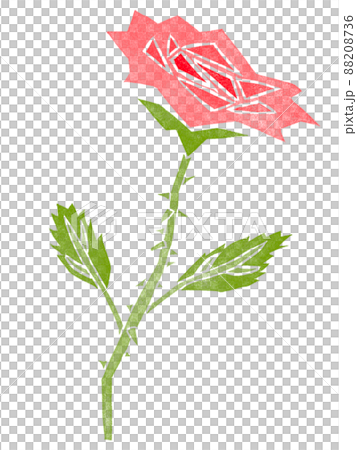 Red rose illustration stamp stamp 88208736