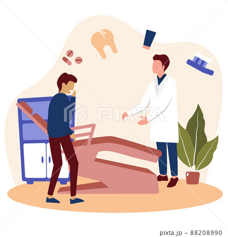 Dentist Tooth Doctor Dental Health Care Flat Illustration Dentist Tooth Doctor Dental Health Care Flat Illustration 88208990