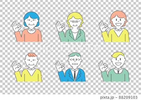 Various people who sign OK 10 Elderly and young people color Various people who sign OK 10 Elderly and young people color 88209103
