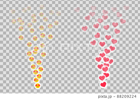 Likes flying up for stories and live streams. Like icons for social media ui. Vector illlustration 88209224