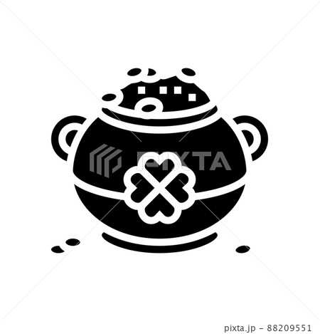 leprechaun treasure glyph icon vector illustration 88209551