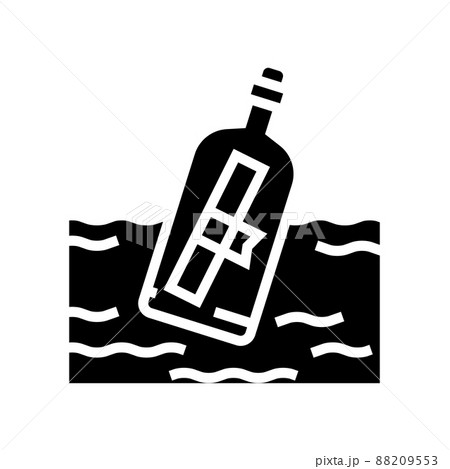 bottle message glyph icon vector illustration bottle message glyph icon vector illustration 88209553