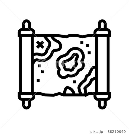 map with direction to treasure line icon vector illustration map with direction to treasure line icon vector illustration 88210040