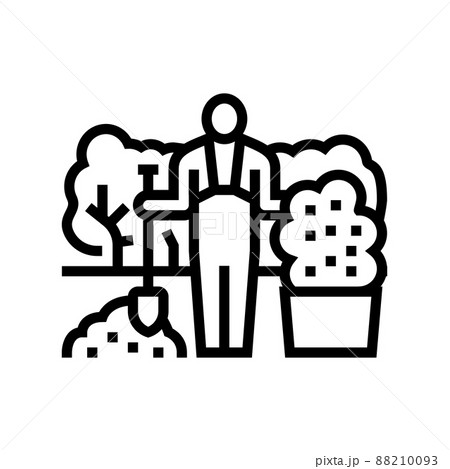 landscaper business line icon vector illustration 88210093
