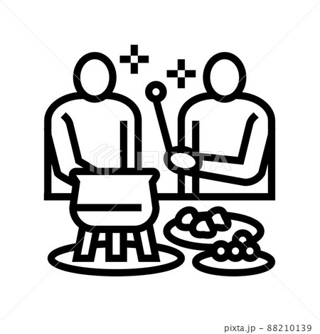 party fondue line icon vector illustration party fondue line icon vector illustration 88210139