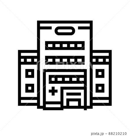hospital building line icon vector illustration hospital building line icon vector illustration 88210210