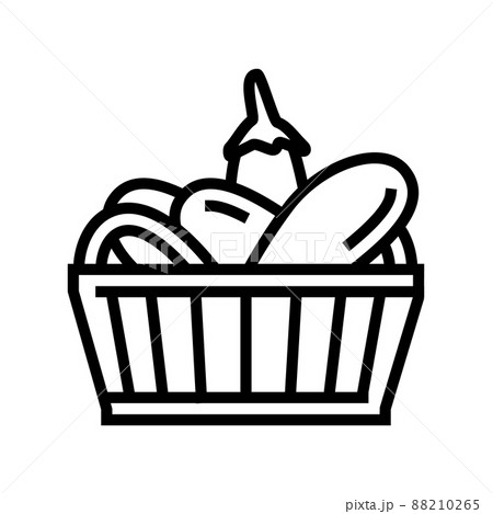 harvest eggplant line icon vector illustration 88210265