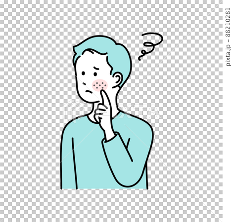 肌を気にする男性のイラスト素材 [88210281] - PIXTA