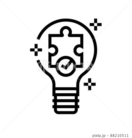 solution light bulb line icon vector illustration solution light bulb line icon vector illustration 88210511