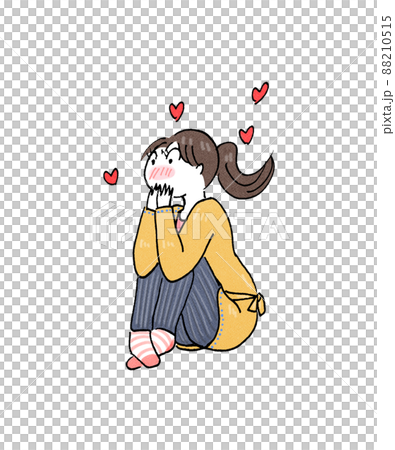 ドキドキする女性 表情 感情 ときめきのイラスト素材 [88210515] - PIXTA