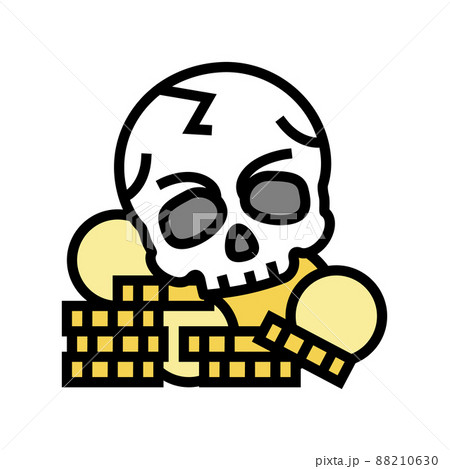 skull treasure color icon vector illustration skull treasure color icon vector illustration 88210630