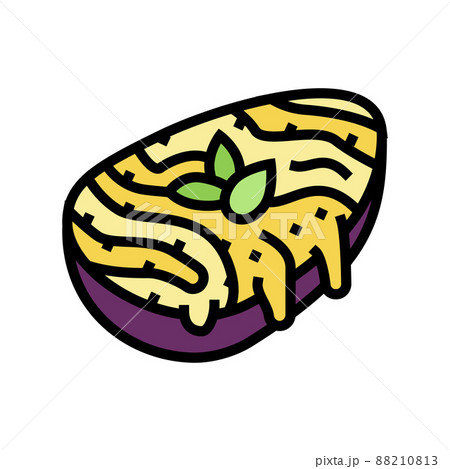 eggplant with cheese color icon vector illustration 88210813