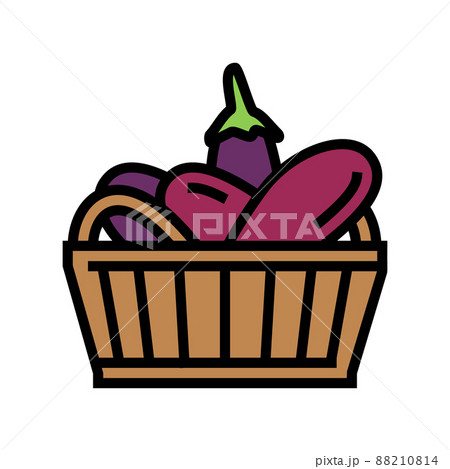 harvest eggplant color icon vector illustration 88210814