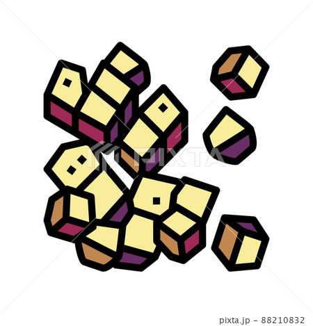cubes cut eggplant color icon vector illustration 88210832