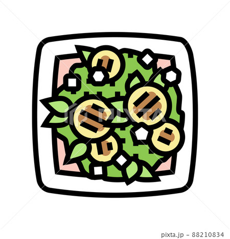 salad prepared from eggplant ingredient color icon vector illustration 88210834
