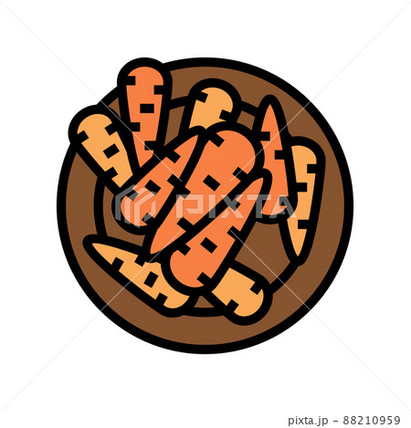 sauteed carrot color icon vector illustration sauteed carrot color icon vector illustration 88210959