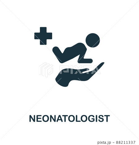 Neonatologist icon. Monochrome simple Neonatologist icon for templates, web design and infographics 88211337