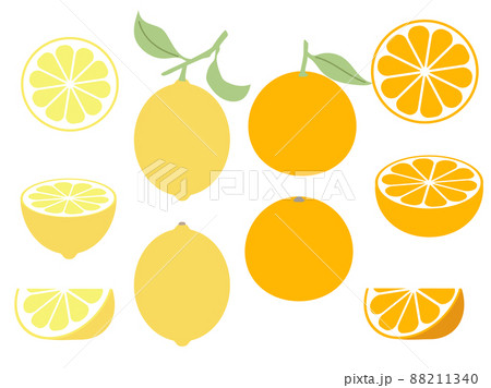 オレンジとレモンの女の子♪お取り置き中♪ オレンジとレモンとライムの壁紙_イエローストライプのイラスト素材
