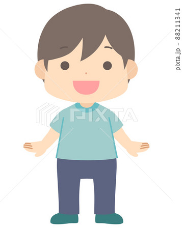 笑顔の男の子のイラスト 夏 半袖 笑顔の男の子のイラスト 夏 半袖 88211341