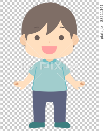 一個微笑的男孩夏天短袖的例證 一個微笑的男孩夏天短袖的例證 88211341