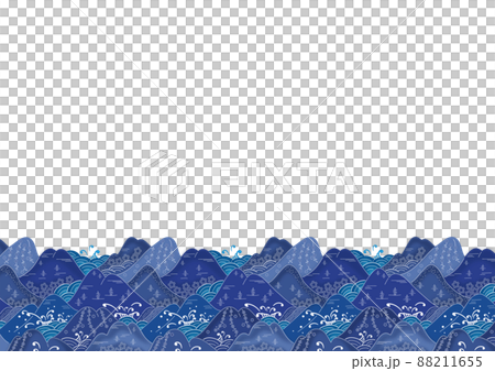 Bingata pattern frame, mountain pattern (indigo) 88211655