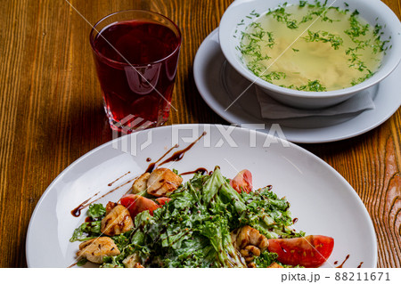 Breakfast including compote, salad, soup Breakfast including compote, salad, soup 88211671