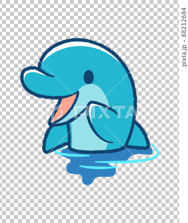 水面上有一條線的微笑海豚的變形圖 水面上有一條線的微笑海豚的變形圖 88212684