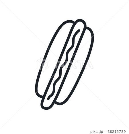 Hot dog icon. Fast food isolated line icons 88213729