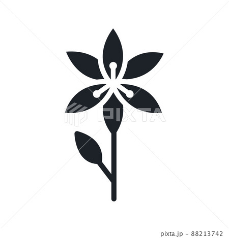 Lily icon. Garden flowers isolated vector silhouette 88213742