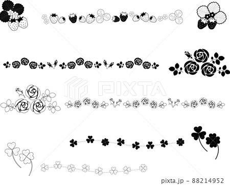 飾り罫に使いやすい5月の植物モチーフ 88214952