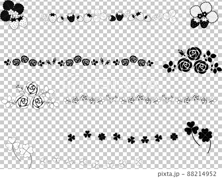 飾り罫に使いやすい5月の植物モチーフ 88214952