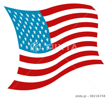 Waving american flag. Usa symbol. Patriot logo 88216748