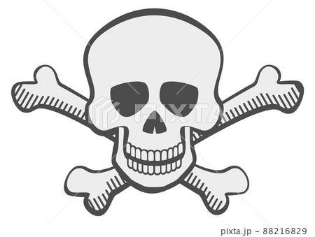 Skull with crossed bones logo. Pirate symbol. Death sign 88216829