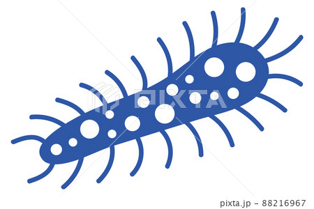 Blue pathogen cell. Bacteria icon. Amoeba sign 88216967