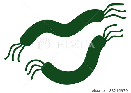 Bacteria icon. Infection disease symbol. Flat microbe 88216970