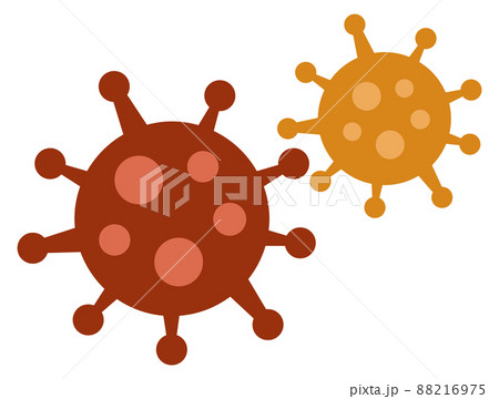 Virus cells. Flat color germ. Disease symbol 88216975