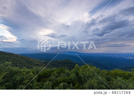 Dramatic sky over the mountain landscape from Spain Dramatic sky over the mountain landscape from Spain 88217268