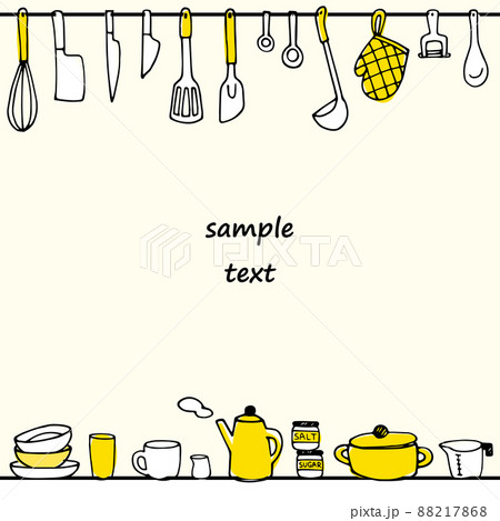 手描きのキッチンツールのフレーム 88217868