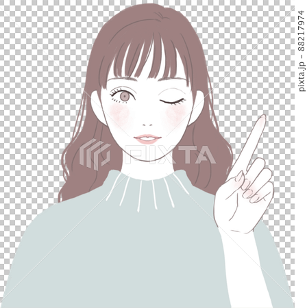 指差しをする女性 指差しをする女性 88217974