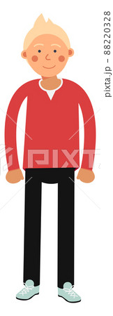 Happy blond man. Young smiling person character 88220328