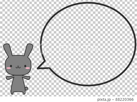 ウサギさんとシンプルな丸いふきだし ウサギさんとシンプルな丸いふきだし 88220366
