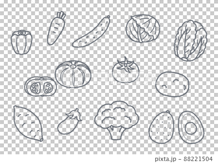 野菜のイラスト　線画 88221504