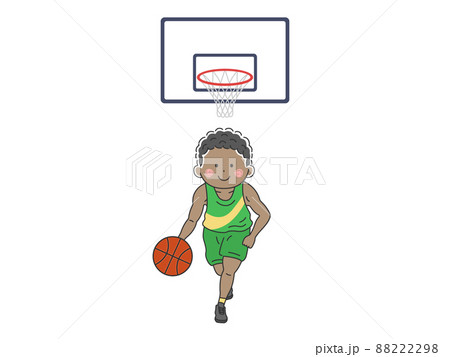 バスケットボール選手の黒人男性のイラストのイラスト素材 2298 バスケットボール選手の黒人男性のイラストのイラスト素材 2298