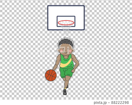 バスケットボール選手の黒人男性のイラストのイラスト素材 2298 バスケットボール選手の黒人男性のイラストのイラスト素材 2298